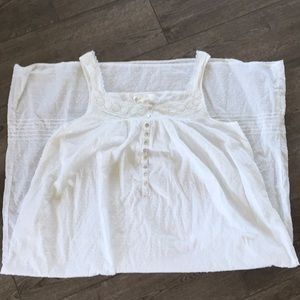 White Cotton nightgown, Eileen West, Size: Large